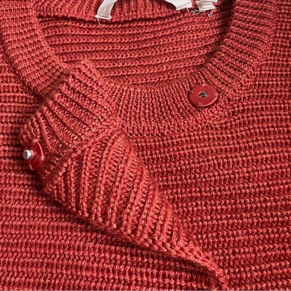 Soft Surroundings Sweater Knit Car Coat Longline Cardigan Open Front Rust Small - Picture 7 of 9